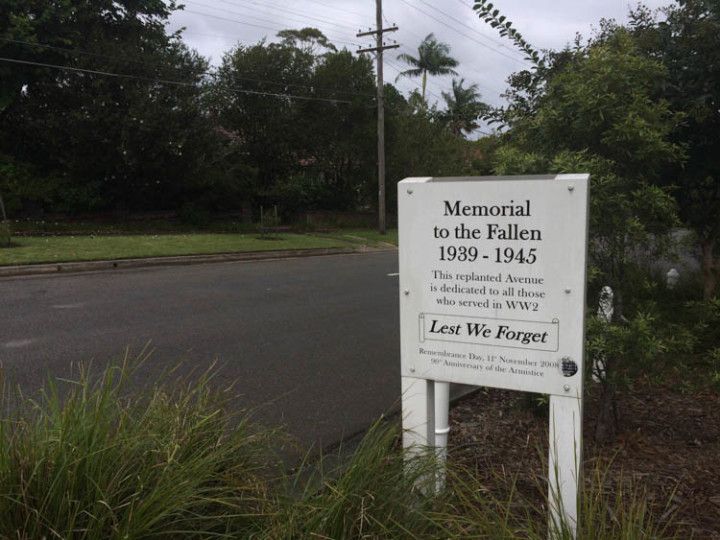 En recuerdo de los australianos caídos en combate durante la Segunda Guerra Mundial.